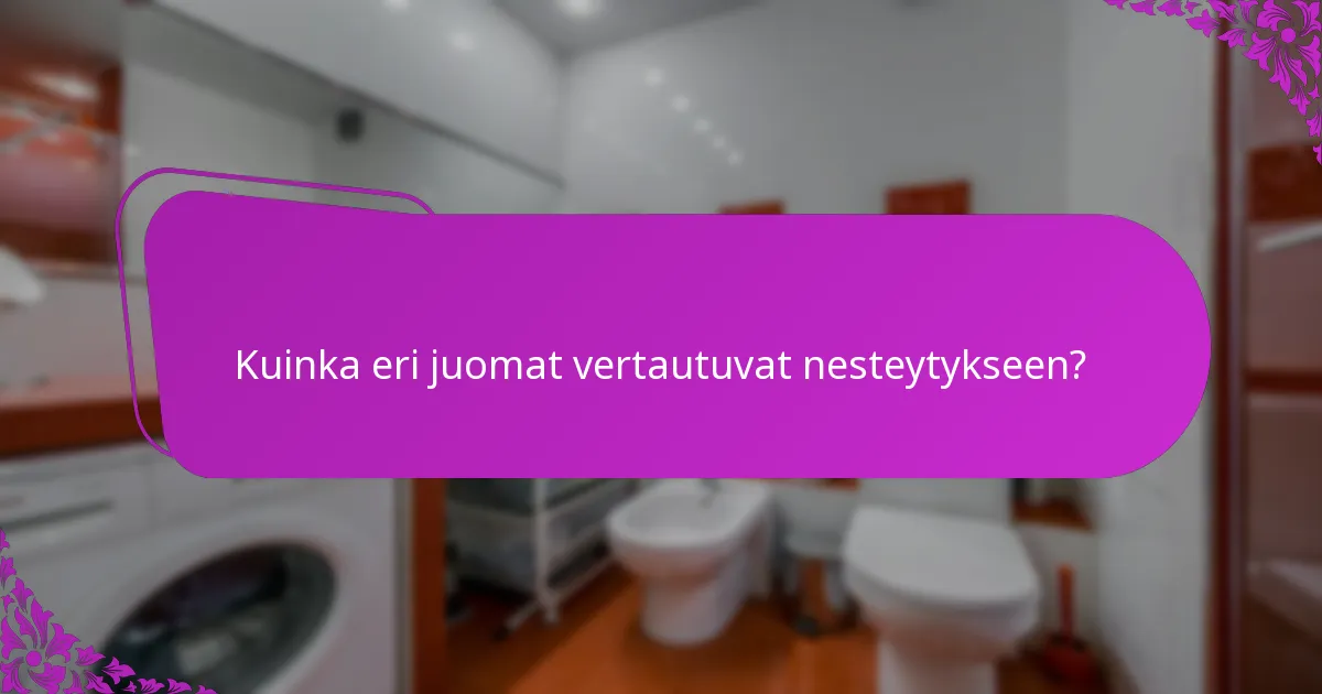 Kuinka eri juomat vertautuvat nesteytykseen?