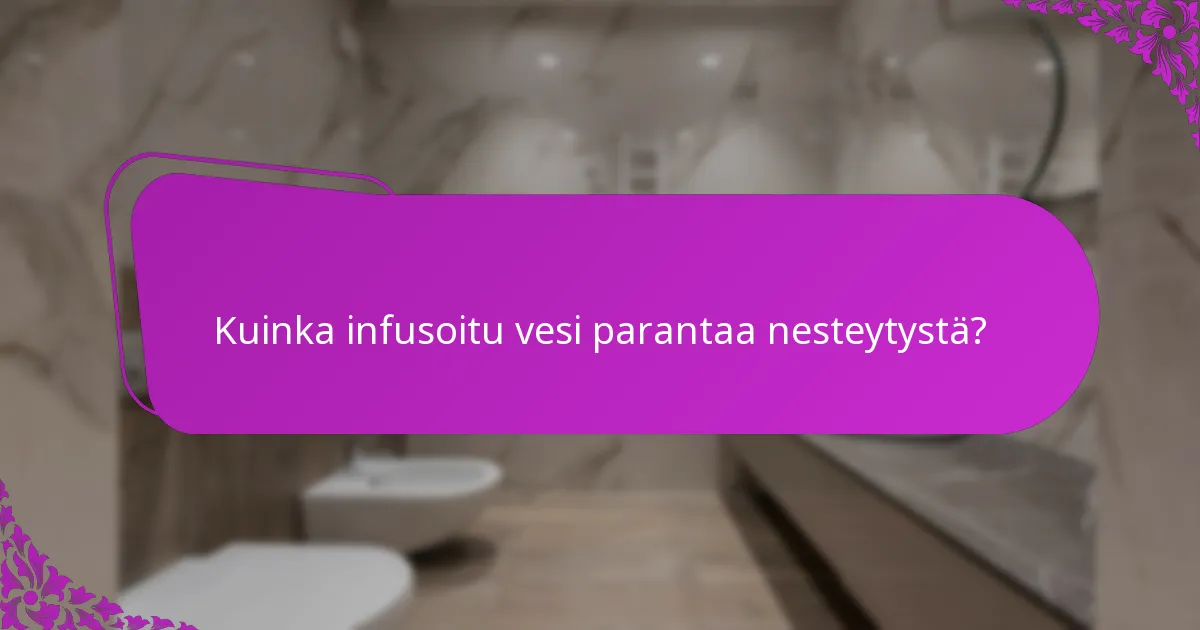 Kuinka infusoitu vesi parantaa nesteytystä?