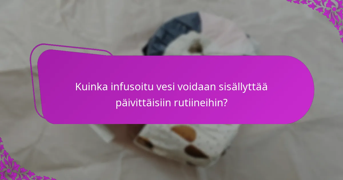 Kuinka infusoitu vesi voidaan sisällyttää päivittäisiin rutiineihin?