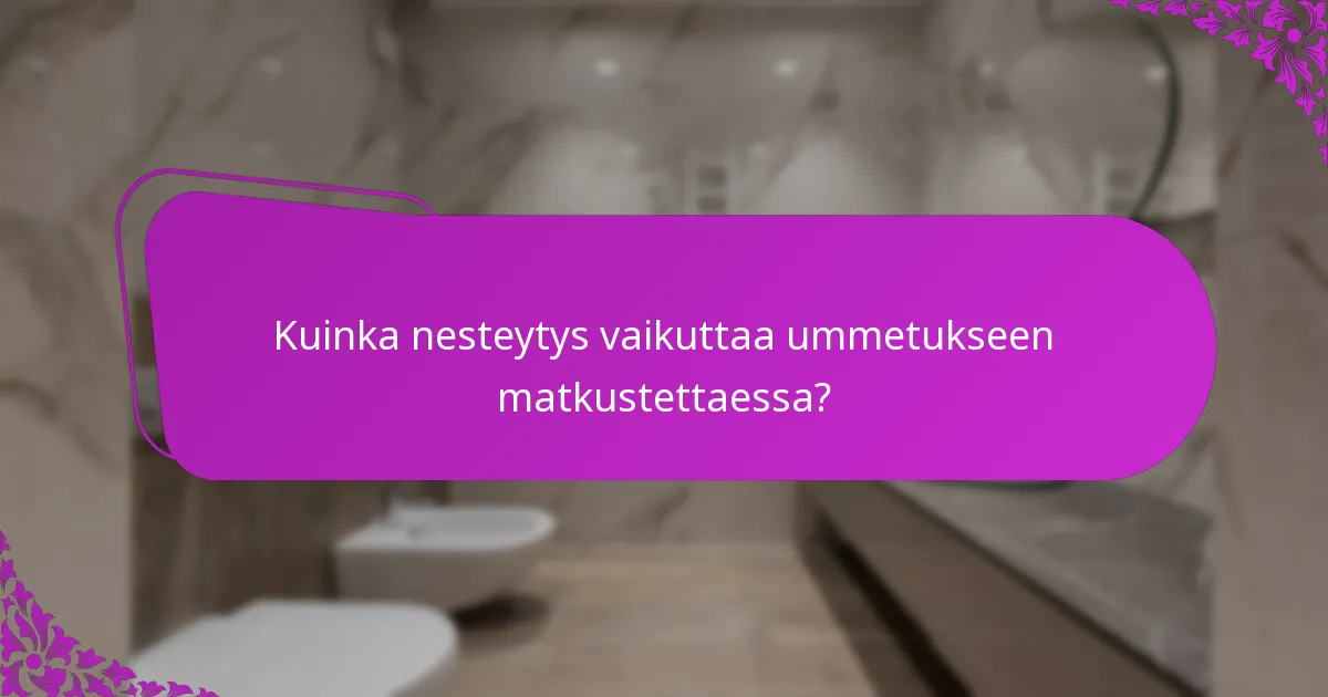 Kuinka nesteytys vaikuttaa ummetukseen matkustettaessa?