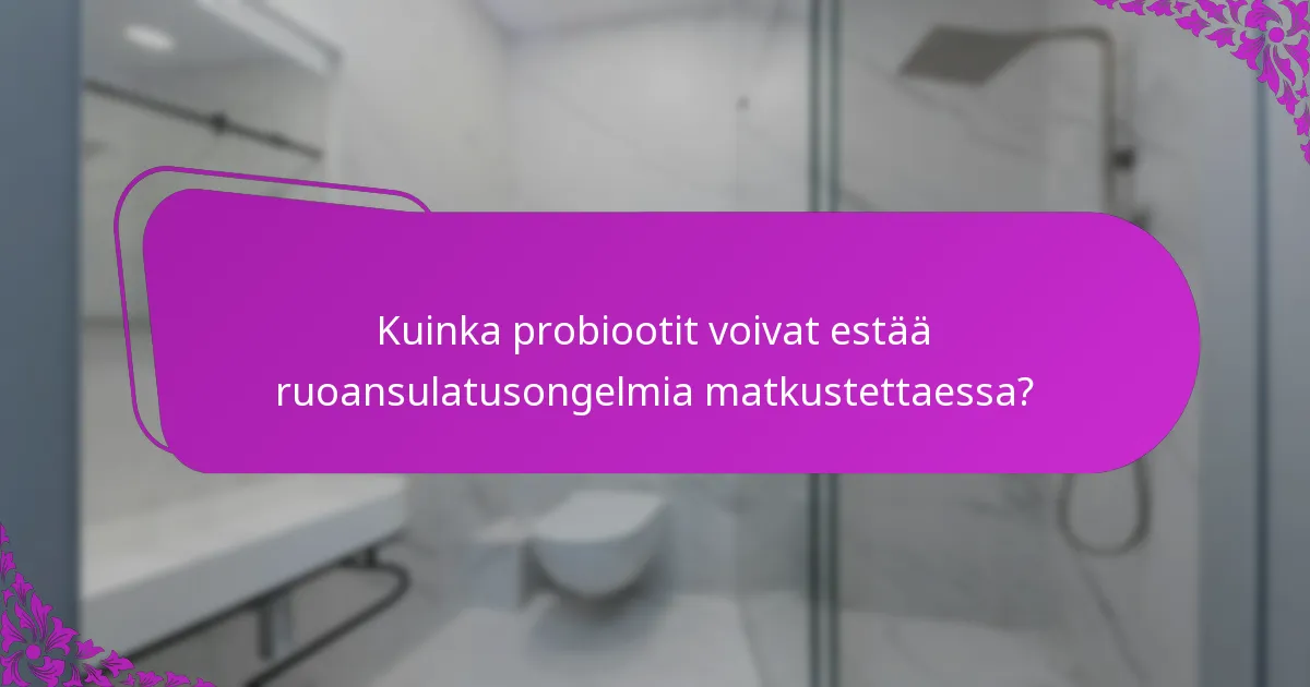 Kuinka probiootit voivat estää ruoansulatusongelmia matkustettaessa?