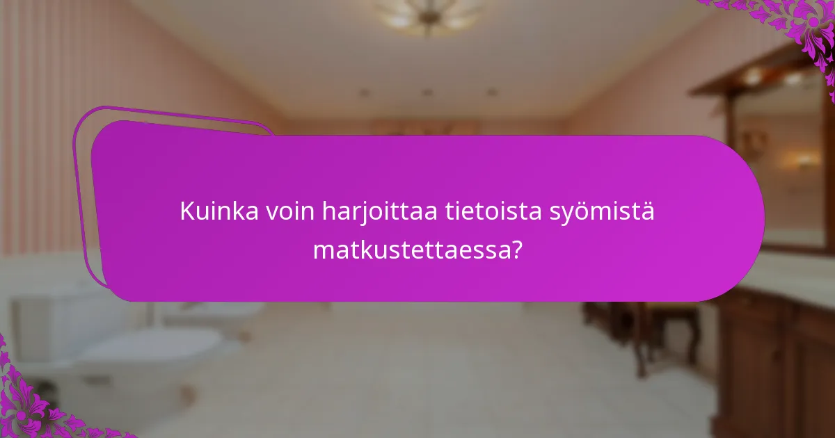 Kuinka voin harjoittaa tietoista syömistä matkustettaessa?