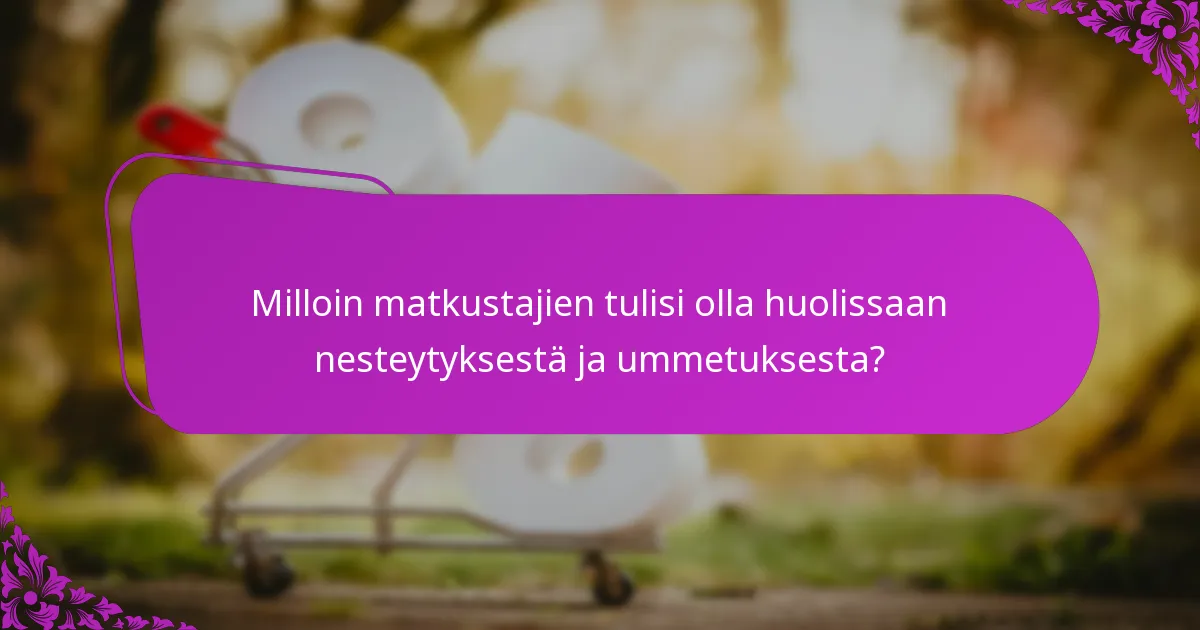 Milloin matkustajien tulisi olla huolissaan nesteytyksestä ja ummetuksesta?