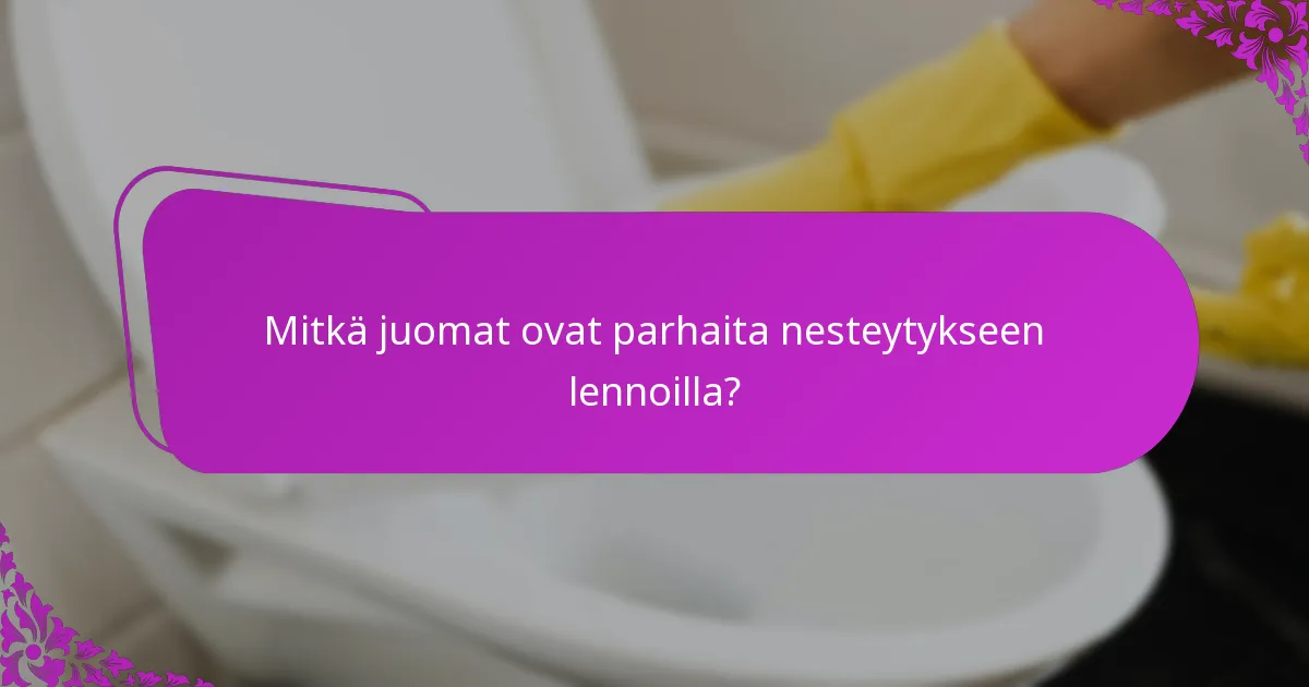 Mitkä juomat ovat parhaita nesteytykseen lennoilla?