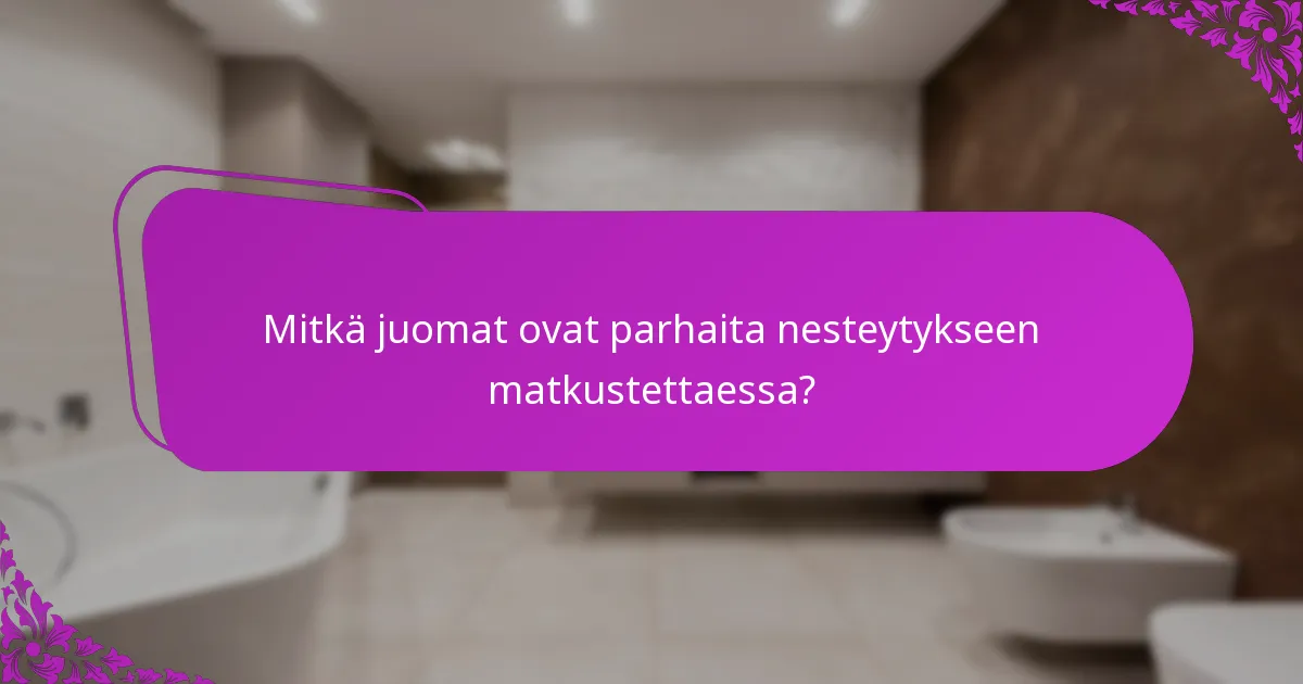 Mitkä juomat ovat parhaita nesteytykseen matkustettaessa?
