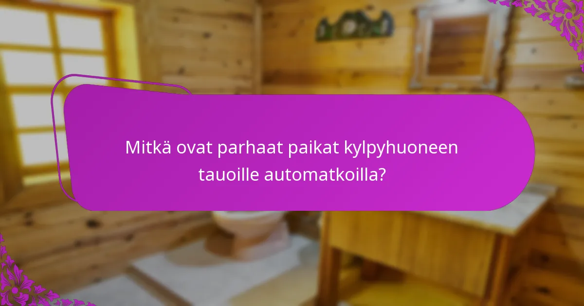 Mitkä ovat parhaat paikat kylpyhuoneen tauoille automatkoilla?