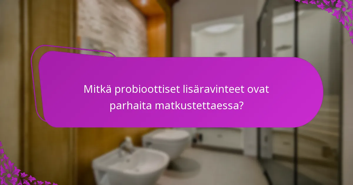 Mitkä probioottiset lisäravinteet ovat parhaita matkustettaessa?