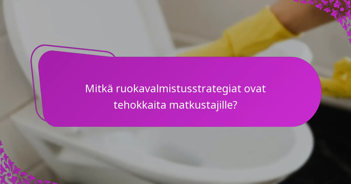Mitkä ruokavalmistusstrategiat ovat tehokkaita matkustajille?